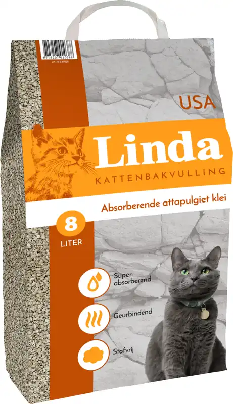 Linda kattenbakvulling USA (Oranje) 8 ltr Uitverkoop