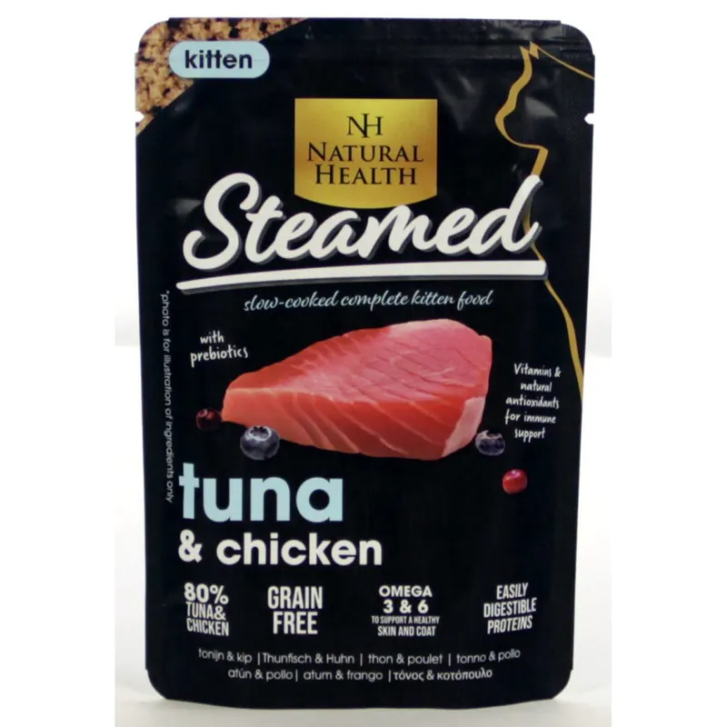 Lage Kosten Natural Health Kattenvoer Steamed Kitten Tuna 85 gr