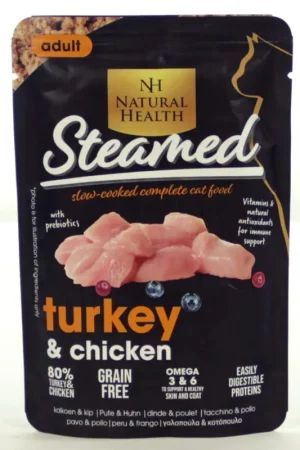 Natural Health Kattenvoer Steamed Turkey 85 gr Direct Beschikbaar