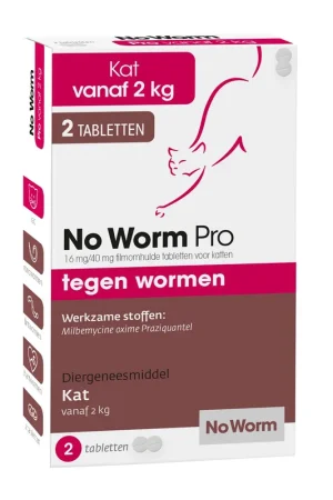 No Worm Pro Kat 2 tabletten Flitsaanbieding