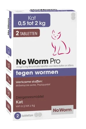 Gecertificeerd No Worm Pro Ontwormingstabletten Kleine Kat & Kitten 2 st