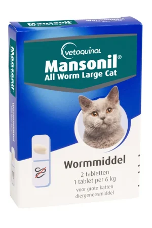 Mansonil All Worm tabletten grote kat 2 st Koopje