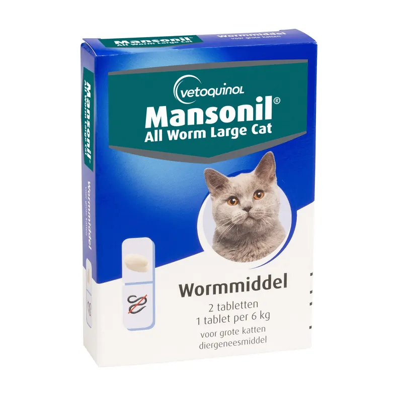 Mansonil All Worm tabletten grote kat 2 st Koopje