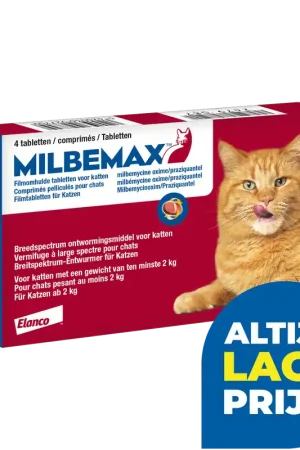 Milbemax tabletten kat 2 - 12 kg 4 st Meest Verkocht