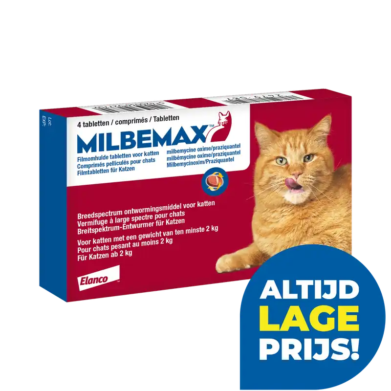 Milbemax tabletten kat 2 - 12 kg 4 st Meest Verkocht