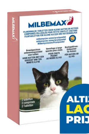 Bestel Nu Milbemax tabletten kleine kat/kitten 0,5 - 2 kg 2 st