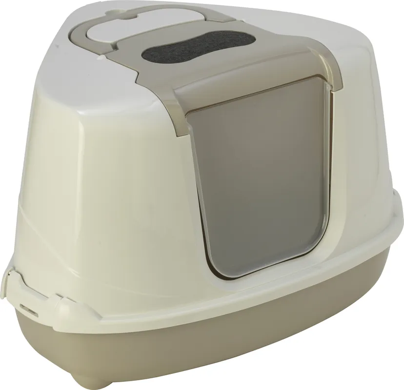 Moderna kattenbak Flip Corner grijs/wit Populair