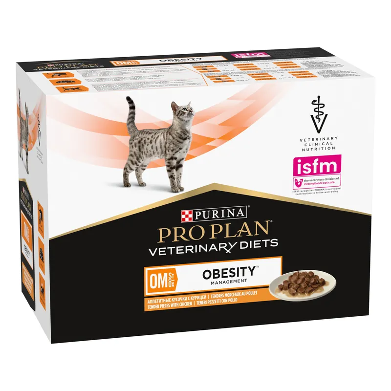Pro Plan Veterinary Diets Kattenvoer OM Chicken 10 x 85 gr Finale Uitverkoop