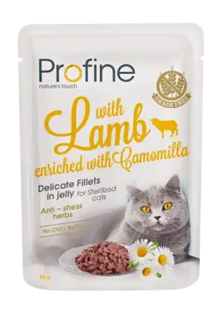 Flitsaanbieding Profine kattenvoer Fillets in Jelly Adult Sterilised Lamb 85 gr