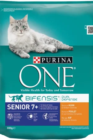 Dagaanbieding Purina One Kattenvoer Senior kip en volkoren granen 800 gr