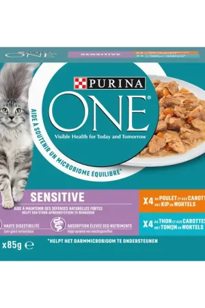 Purina One Kattenvoer Sensitive Kip & Tonijn 8 x 85 gr Koop Online