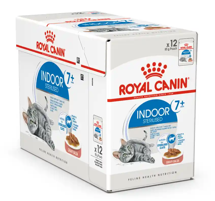Royal Canin Kattenvoer Indoor 7+ in Gravy 12 x 85 gr Finale Uitverkoop