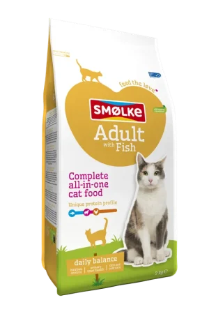 Smølke kattenvoer Adult with Fish and Rice 2 kg Nieuw