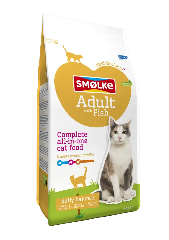 Smølke kattenvoer Adult with Fish and Rice 2 kg Nieuw