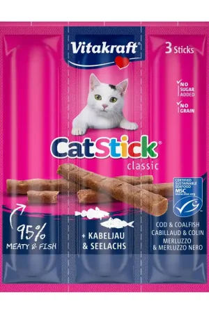 Vitakraft Cat Stick mini kabeljauw en koolvis 18 gr Direct Verzonden