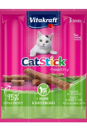 Vitakraft Cat Stick mini kip en kattengras 18 gr Beperkt Aanbod
