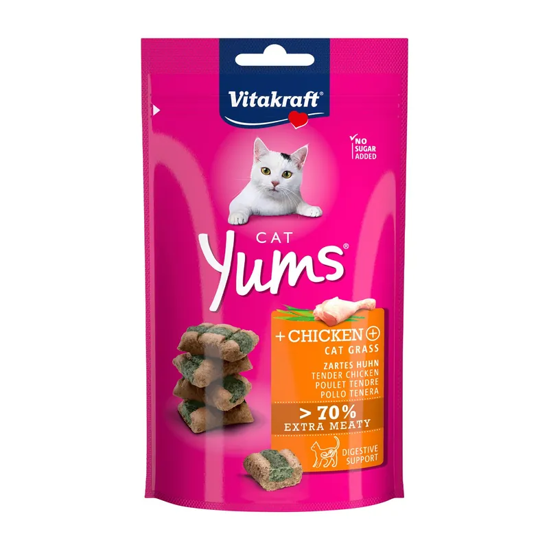 Koop Vandaag Vitakraft Cat Yums kip en kattengras 40 gr