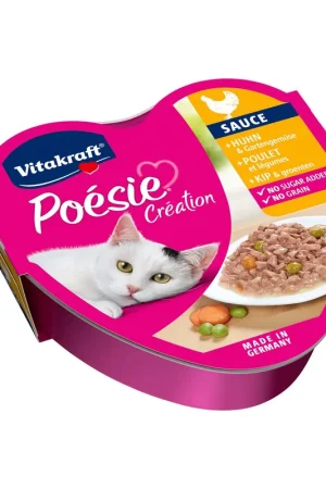Vitakraft kattenvoer Poésie Création Kip en Groente in Saus 85 gr Gereduceerde Prijs