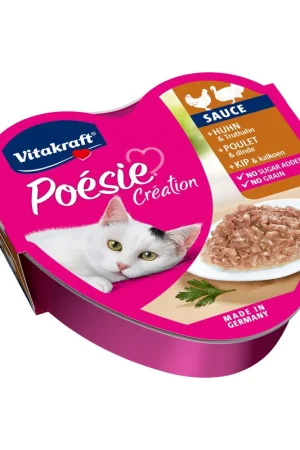 Bestseller Vitakraft kattenvoer Poésie Création Kip en Kalkoen in Saus 85 gr