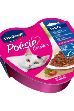 Vitakraft kattenvoer Poésie Création Koolvis, Pasta en Tomaat in Saus 85 gr Exclusieve Aanbieding