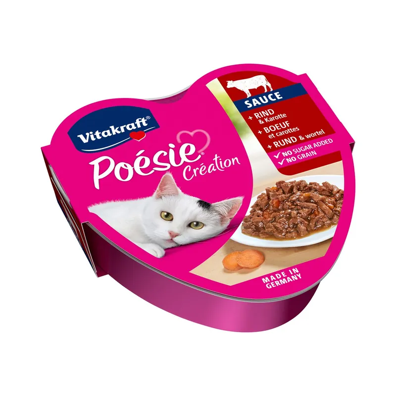 Vitakraft kattenvoer Poésie Création Rund en Wortel in Saus 85 gr Rechtstreeks Van De Fabrikant