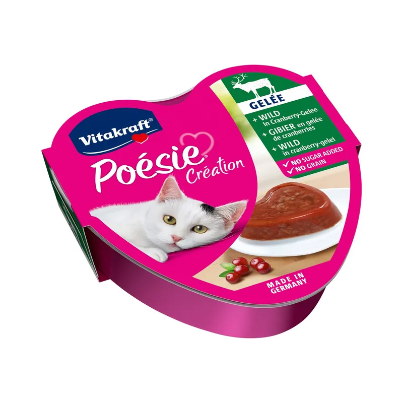 Vitakraft kattenvoer Poésie Création Wild in Cranberrygelei 85 gr Populair