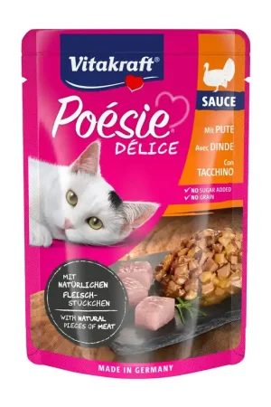 Korting Vitakraft kattenvoer Poésie Déli Sauce kalkoen 85 gr