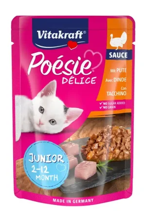 Vitakraft kattenvoer Poésie Déli Sauce kalkoen Junior 85 gr Premium