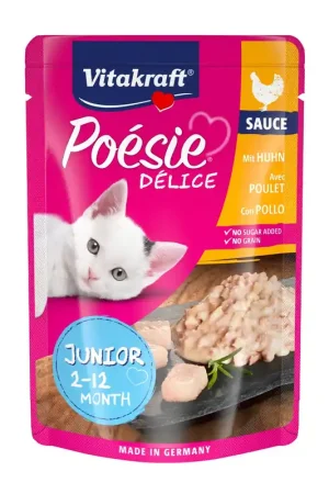 Vitakraft kattenvoer Poésie Déli Sauce kip Junior 85 gr Snelle Levering