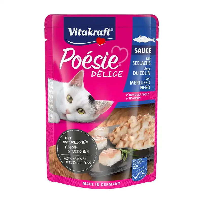Merkproduct Vitakraft kattenvoer Poésie Déli Sauce koolvis 85 gr