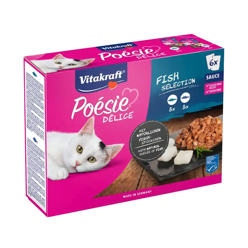 Vitakraft kattenvoer Poésie Déli Sauce Vis multipack 6 x 85 gr Bestel Nu