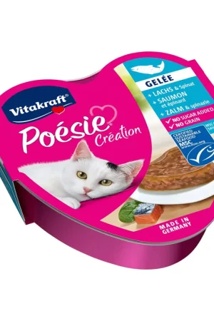 Weekendaanbieding Vitakraft kattenvoer Poésie Gelée zalm en spinazie 85 gr