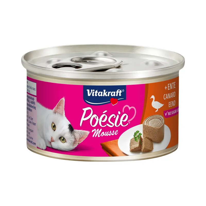 Vitakraft kattenvoer Poésie Mousse eend 85 gr Aanbieding