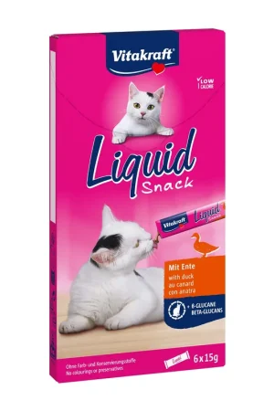 Vitakraft Liquid Snack eend en bèta-glucanen 6 x 15 gr Favoriet