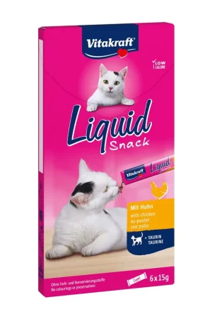 Lage Prijs Vitakraft Liquid Snack kip en taurine 6 x 15 gr