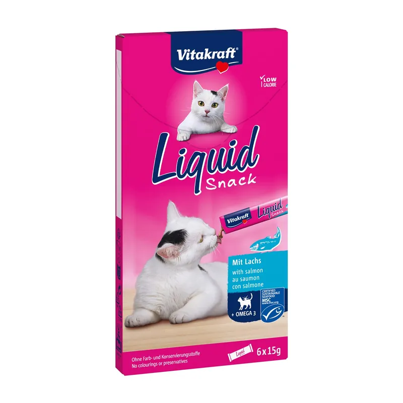 Beperkt Aanbod Vitakraft Liquid Snack zalm en omega 3 6 x 15 gr