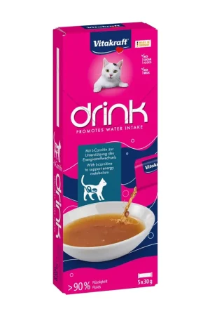 Seizoensaanbieding Vitakraft Vita Drink Zalm met L-Carnitine 5 x 30 gr