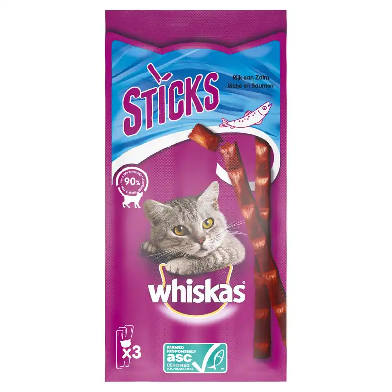 Whiskas Catsticks zalm 18 gr Flitsaanbieding
