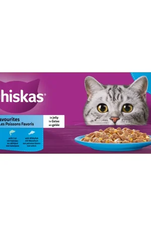 Koopje Whiskas Kattenvoer Senior Vis Selectie in Gelei 40 x 85 gr