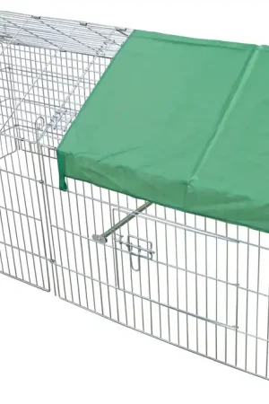 Beperkte Voorraad Draadren Puntdak met Zonnedoek 180 x 75 x 75 cm