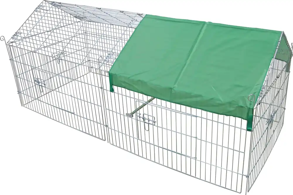 Beperkte Voorraad Draadren Puntdak met Zonnedoek 180 x 75 x 75 cm