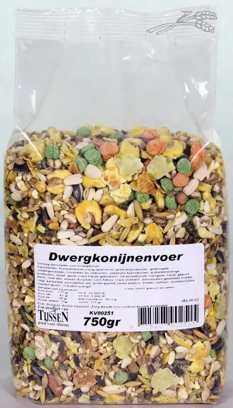 Dwergkonijnenvoer 750 gr Dagaanbieding