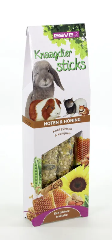 ESVE Knaagdiersticks Noten en Honing 2 st Beperkt Aanbod