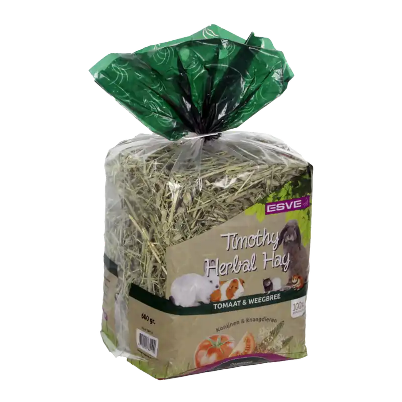 Direct Verzonden ESVE Timothy Herbal Hay Tomaat & Weegbree 600 gr
