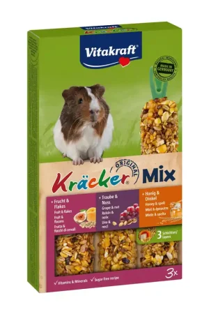 Vitakraft Kräcker Trio-Mix cavia - honing/noot/fruit 3 st Flitsaanbieding