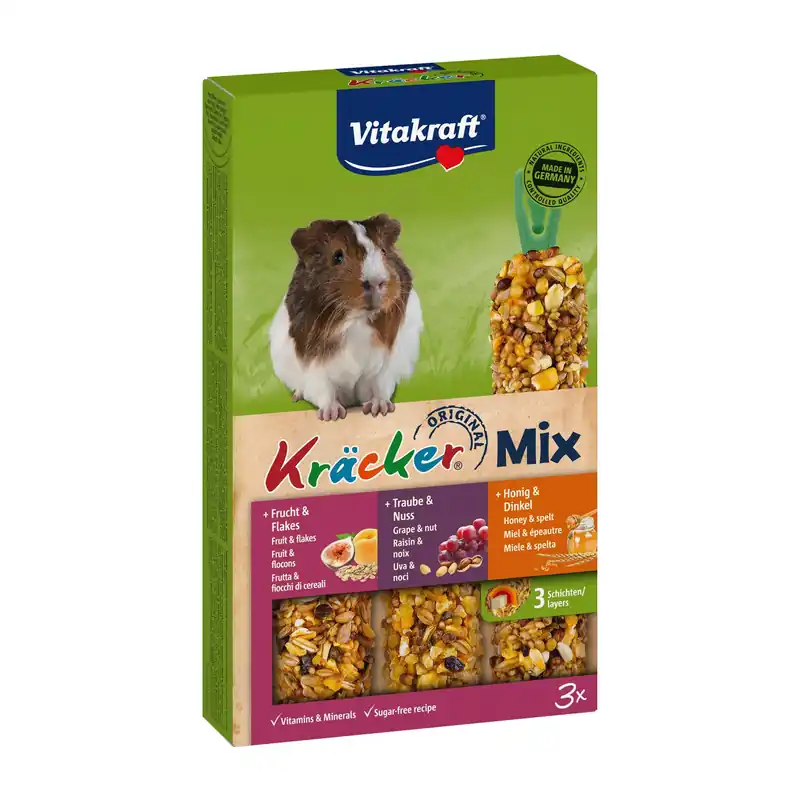 Vitakraft Kräcker Trio-Mix cavia - honing/noot/fruit 3 st Flitsaanbieding