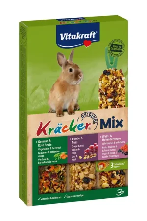 Direct Beschikbaar Vitakraft Kräcker Trio-Mix konijn - groente/ noot/bosbessen 3 st