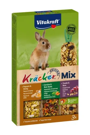 Vitakraft Kräcker Trio-Mix konijn - popcorn/ groente/noot 3 st Must-Have