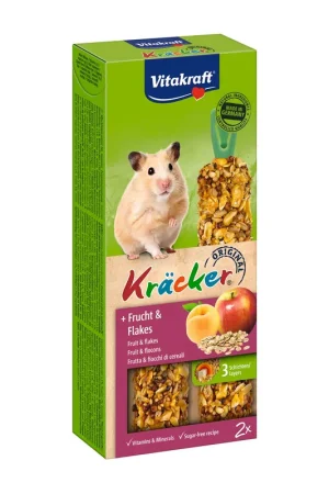 Vitakraft Kräcker Original hamster - fruit en flakes 2 st Gereduceerde Prijs