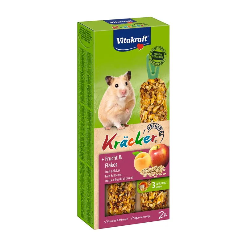 Vitakraft Kräcker Original hamster - fruit en flakes 2 st Gereduceerde Prijs